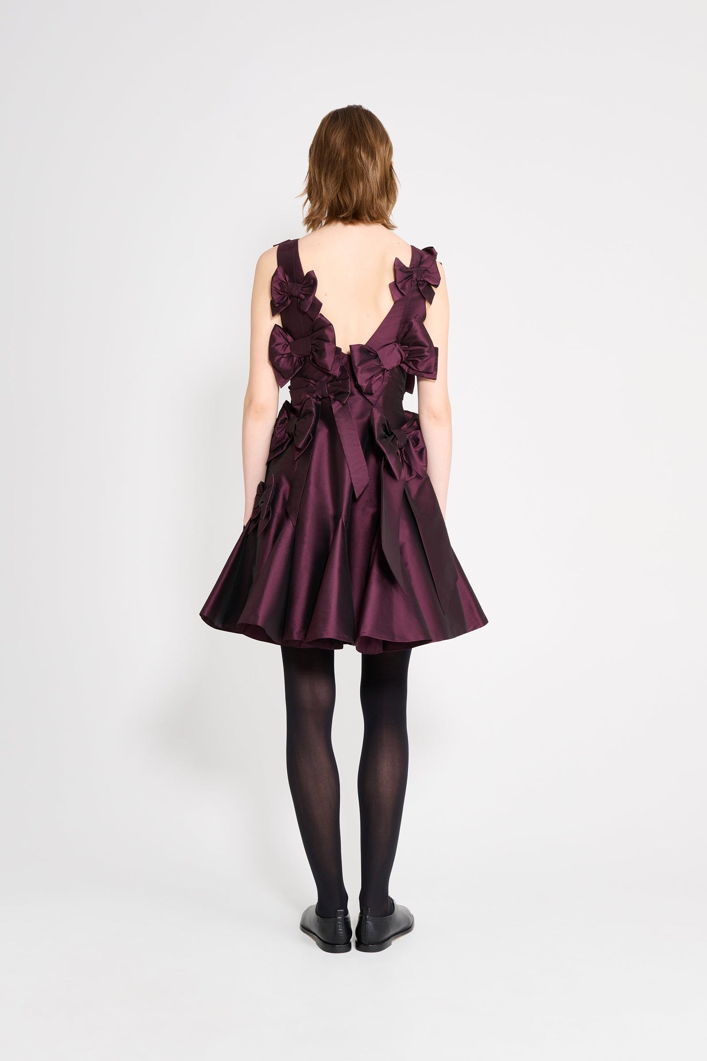 BOW BOUQUET TAFFETA MINI DRESS