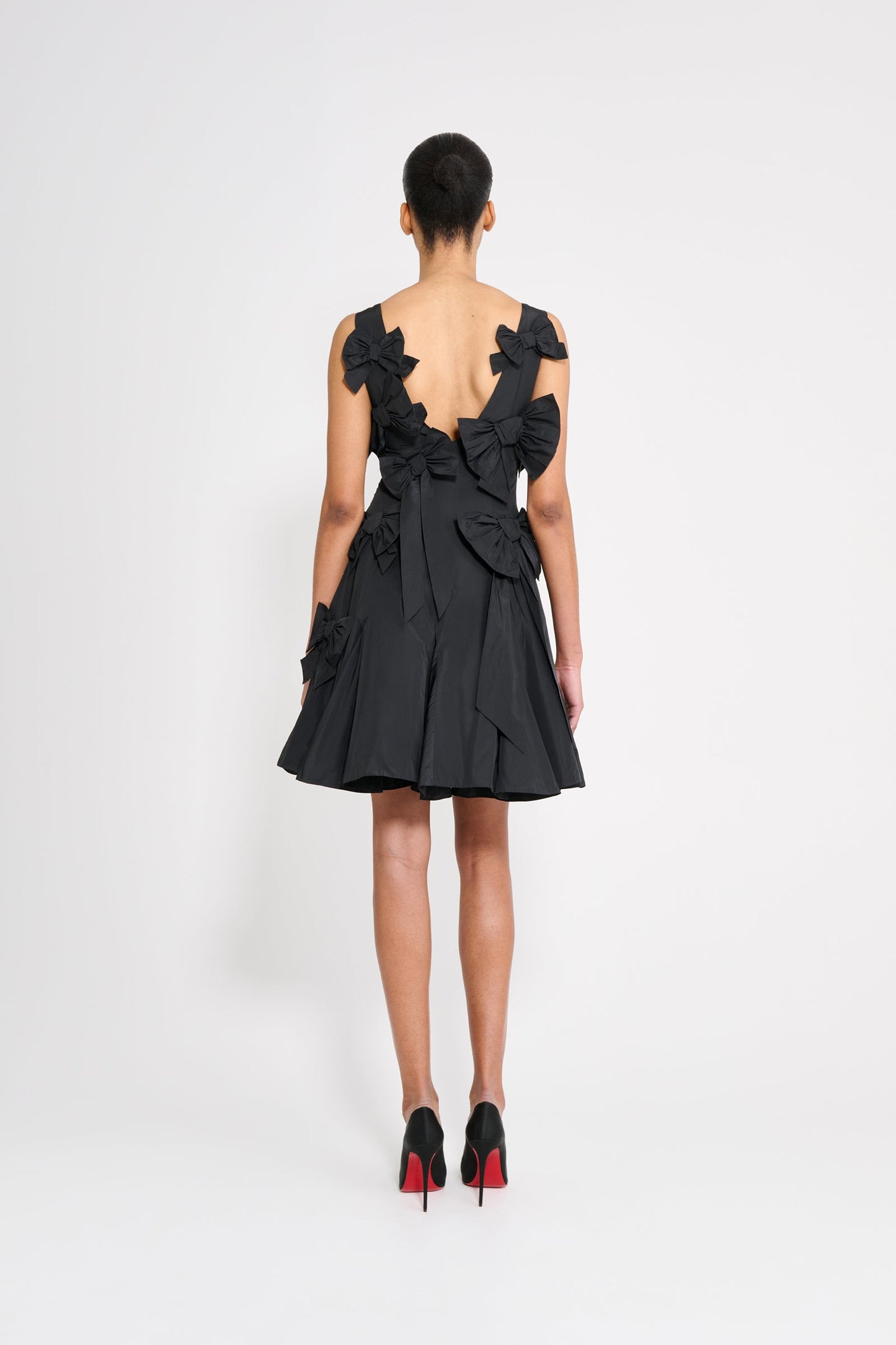 BOW BOUQUET TAFFETA MINI DRESS