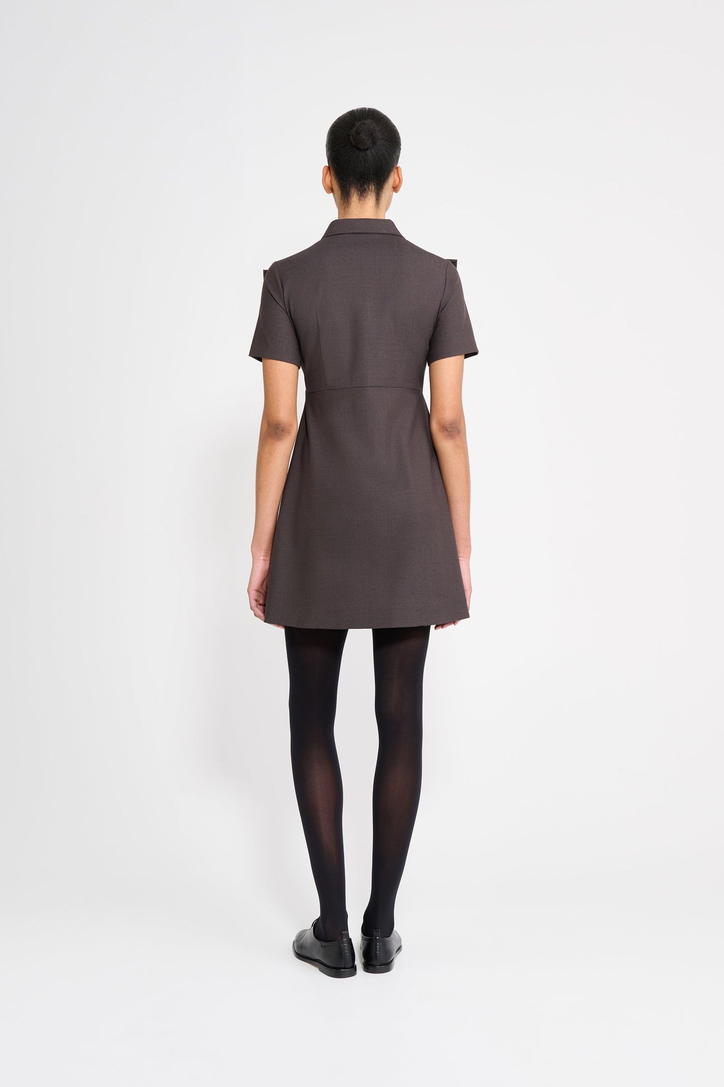BOW BOUQUET WOOL POLO DRESS
