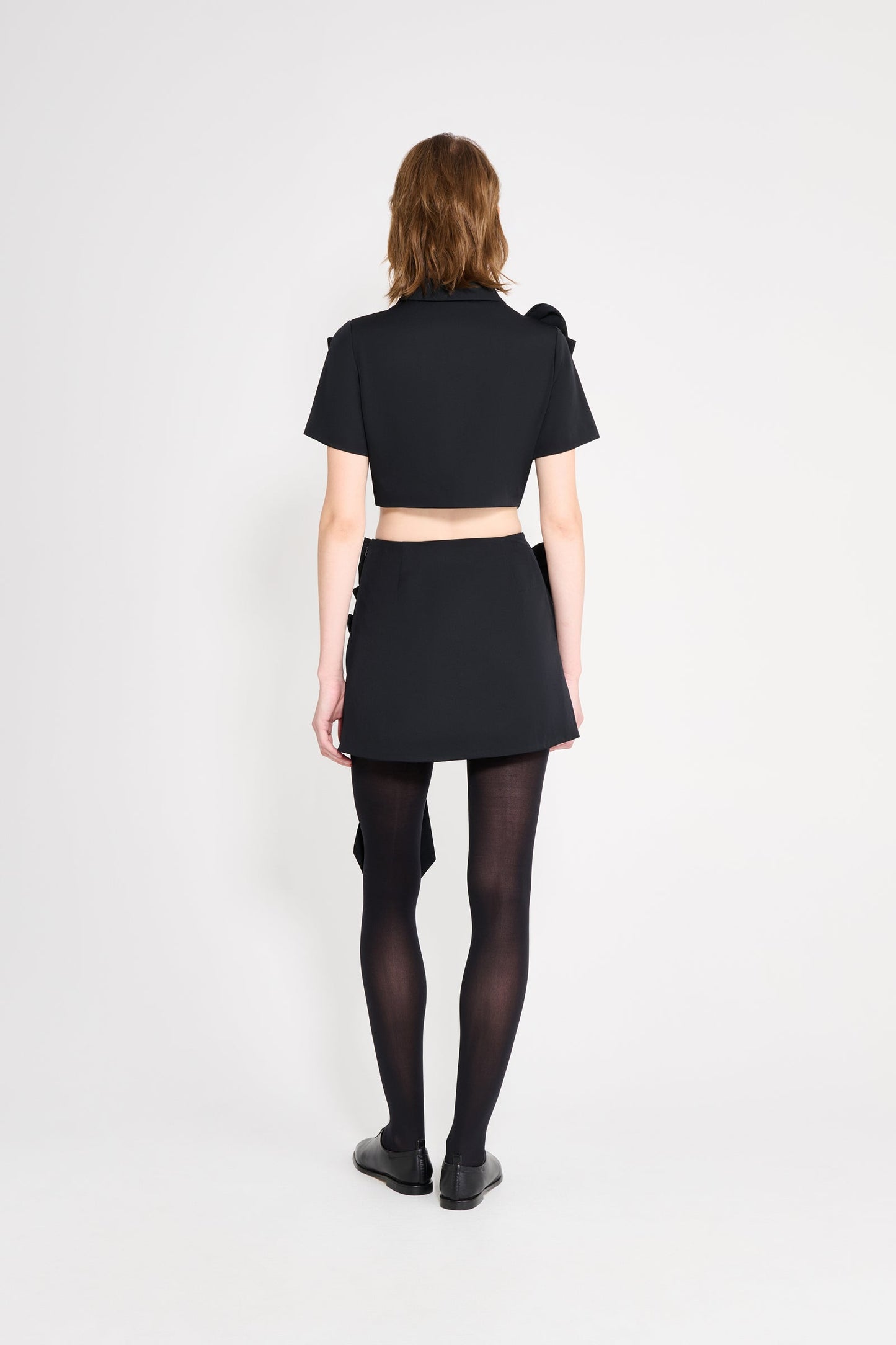 BOW BOUQUET WOOL MINI SKIRT