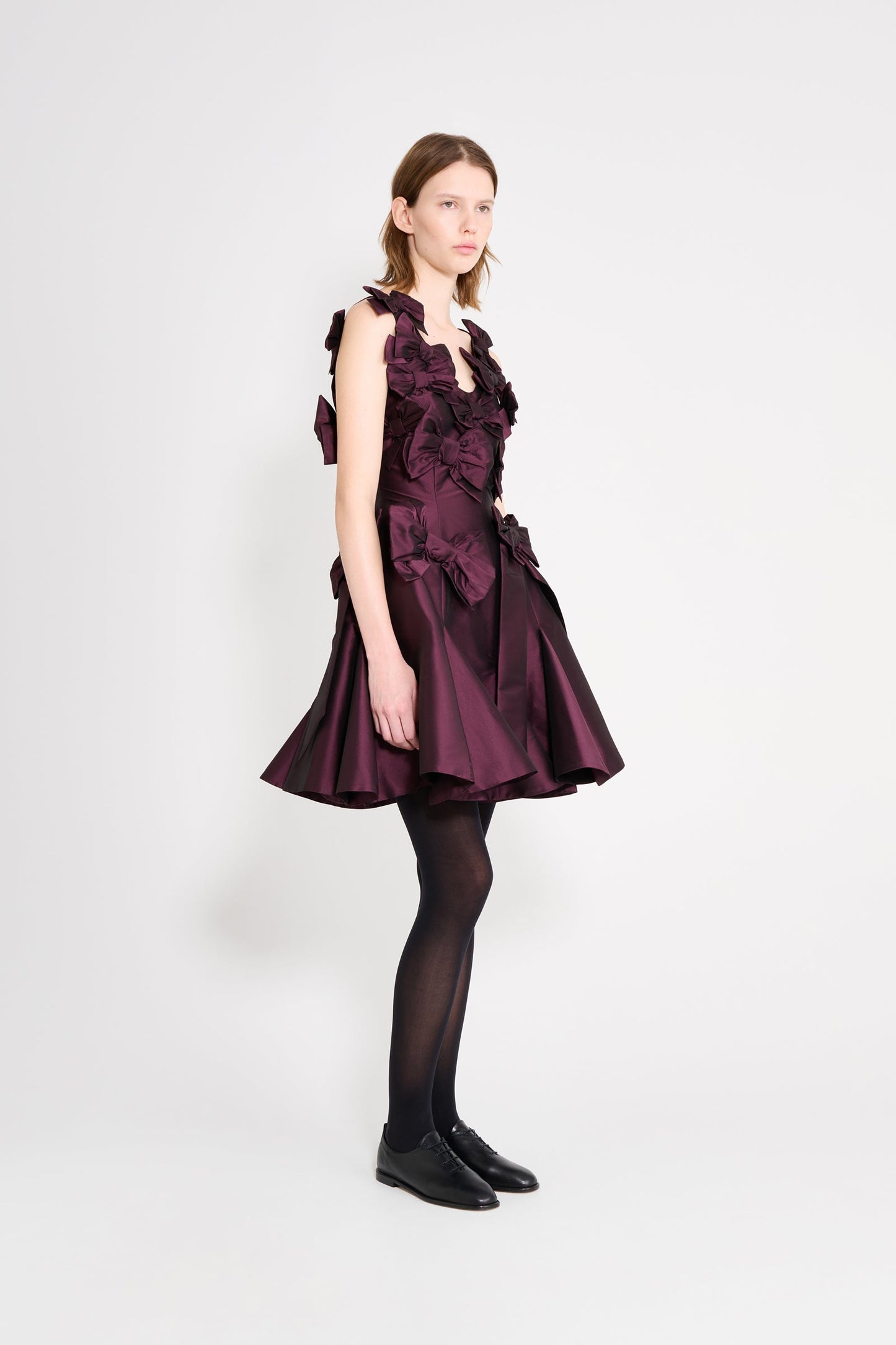 BOW BOUQUET TAFFETA MINI DRESS