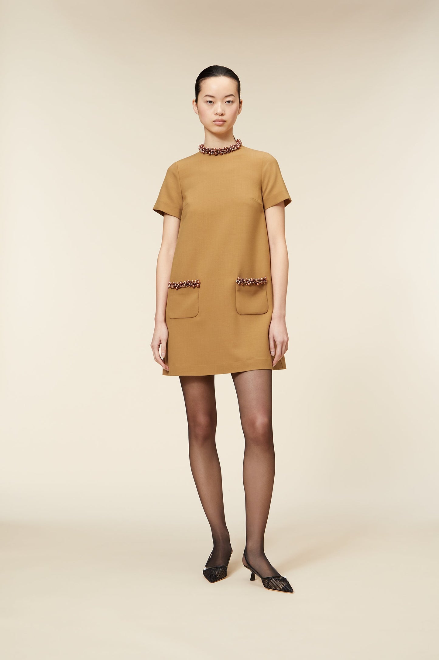 PEARL CREPE MINI DRESS