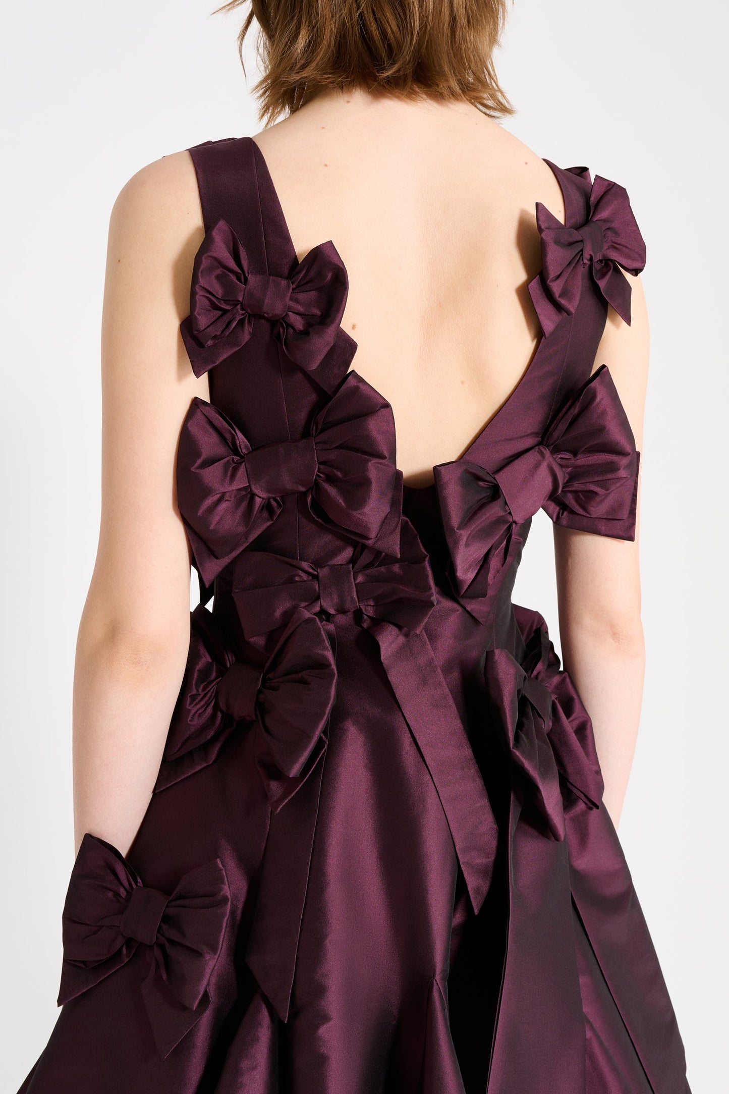 BOW BOUQUET TAFFETA MINI DRESS