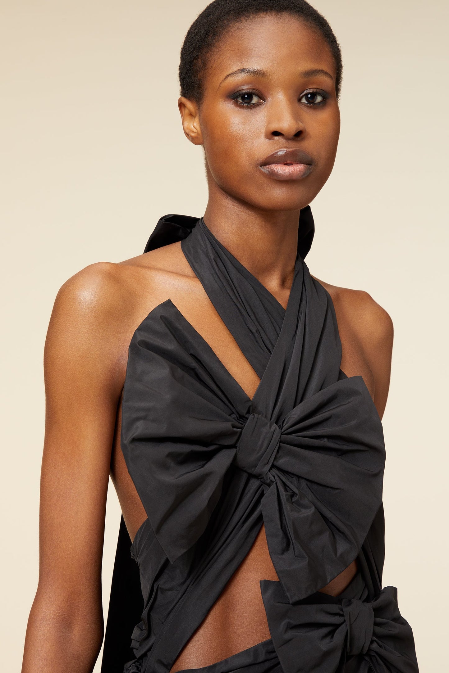 DRAPE BOW GOWN
