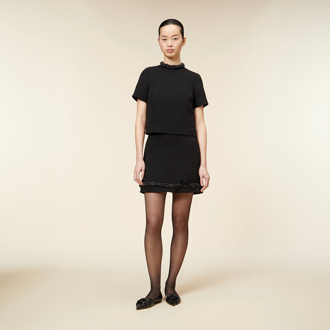 PEARL WOOL MINI SKIRT
