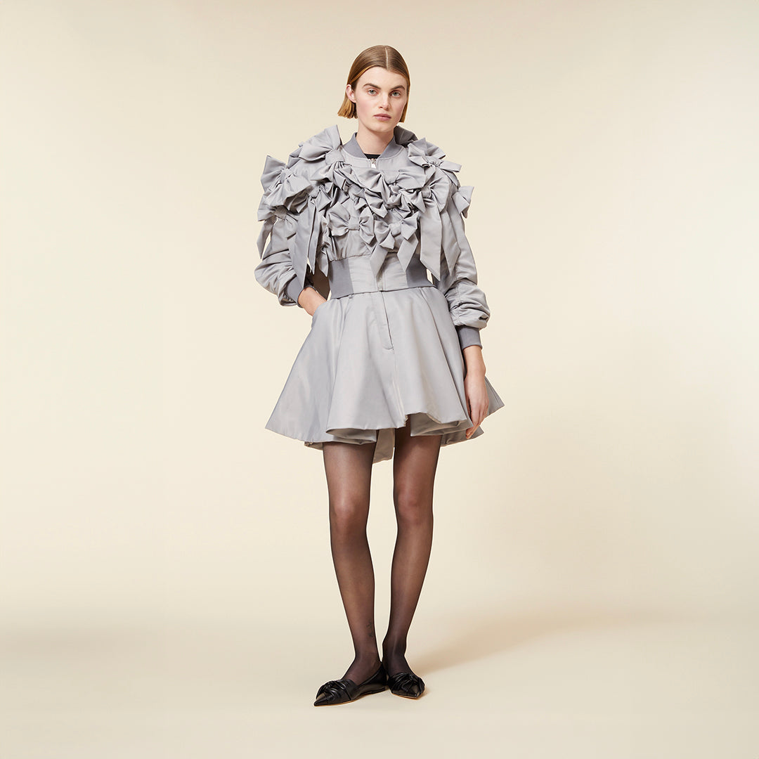 BOW BOUQUET NYLON BOMBER