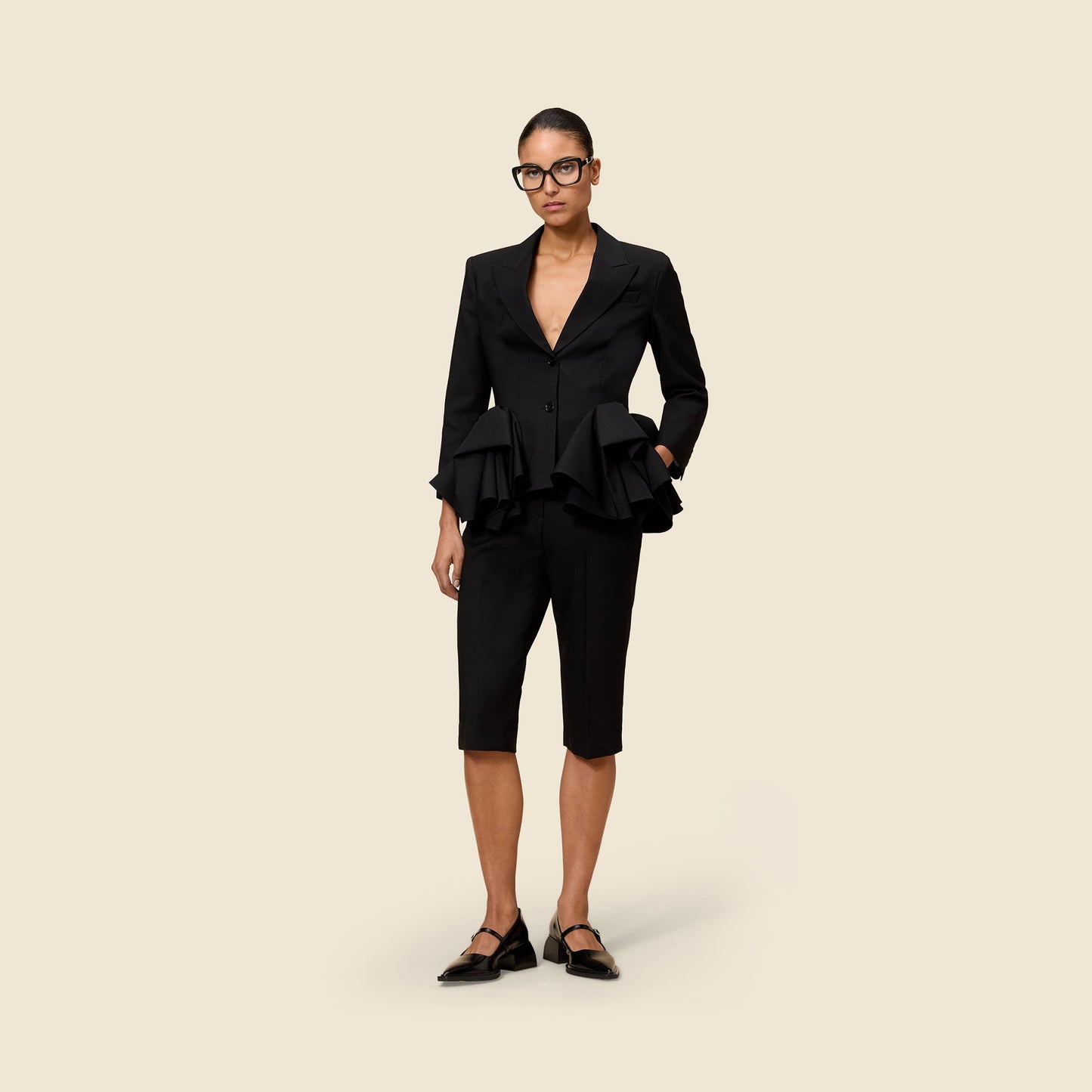 CIGARETTE WOOL CAPRI TROUSERS