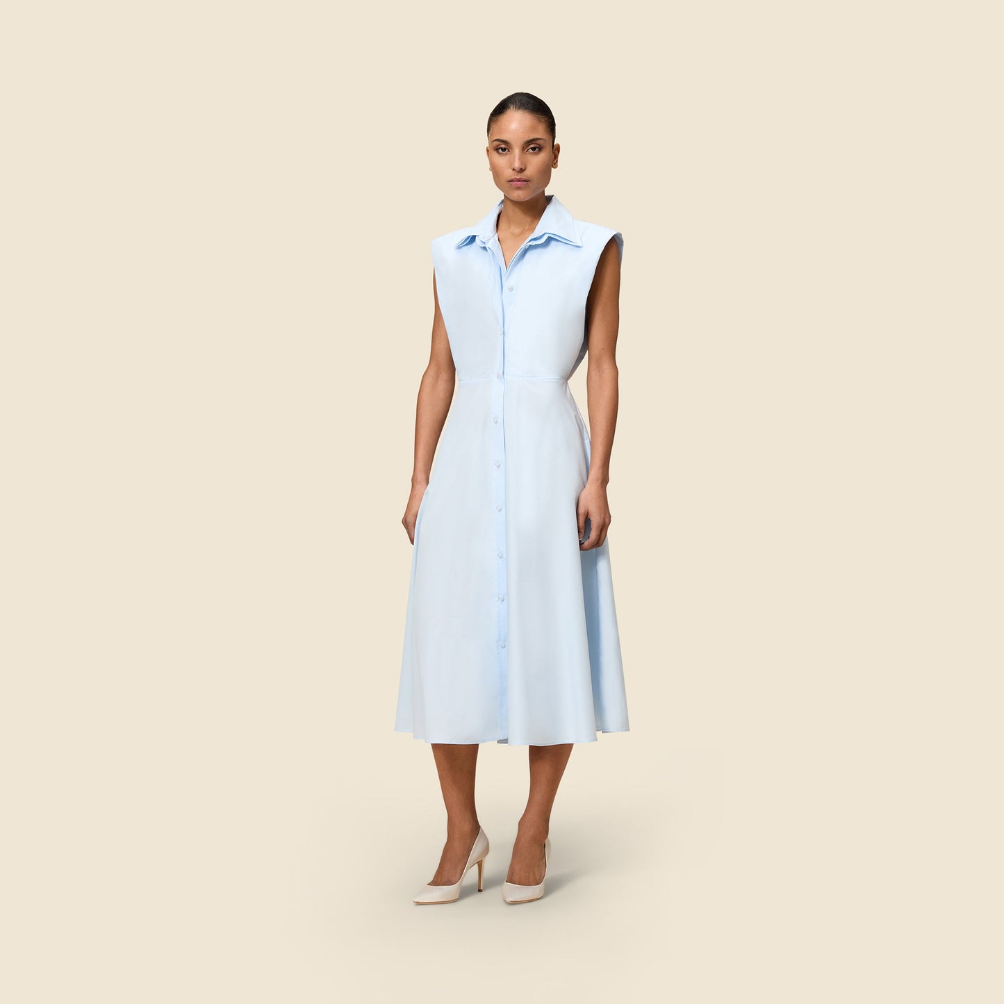 MULTI-LAYERED POPLIN SHIRT DRESS