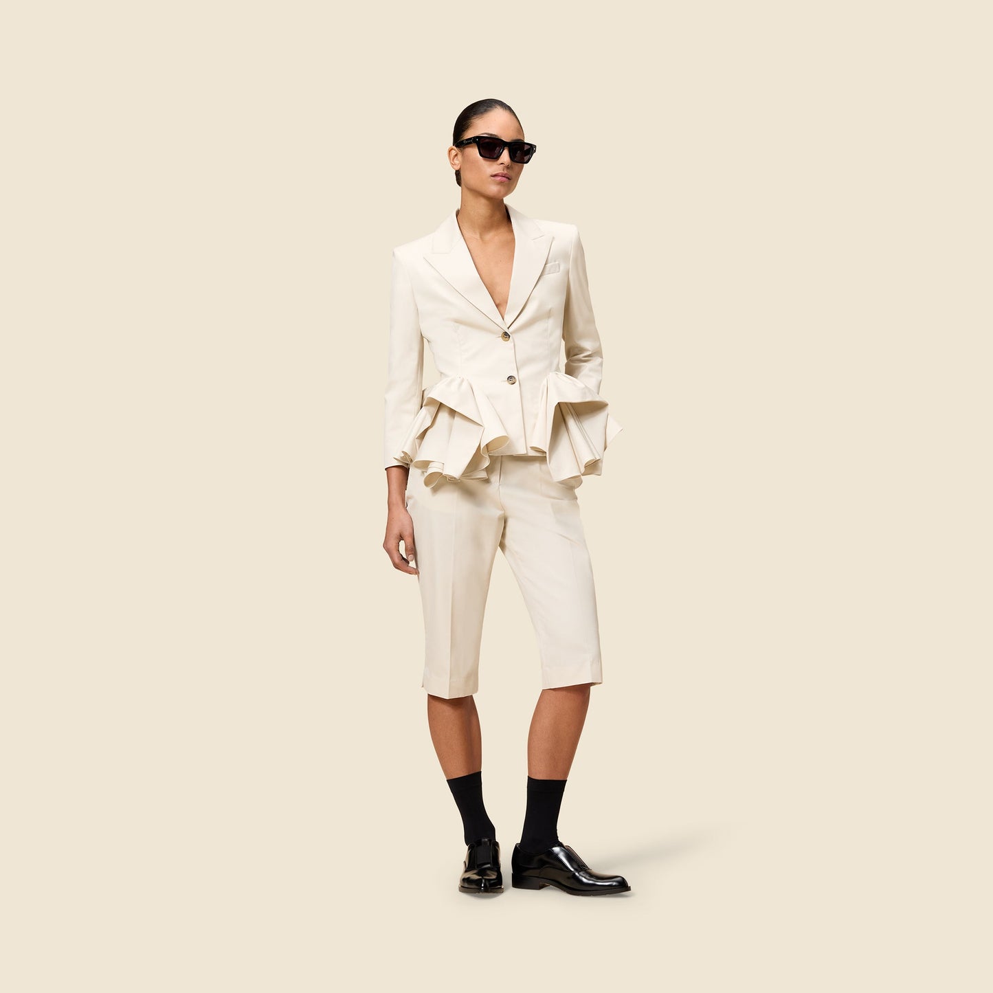 TUCK UP GABARDINE BLAZER