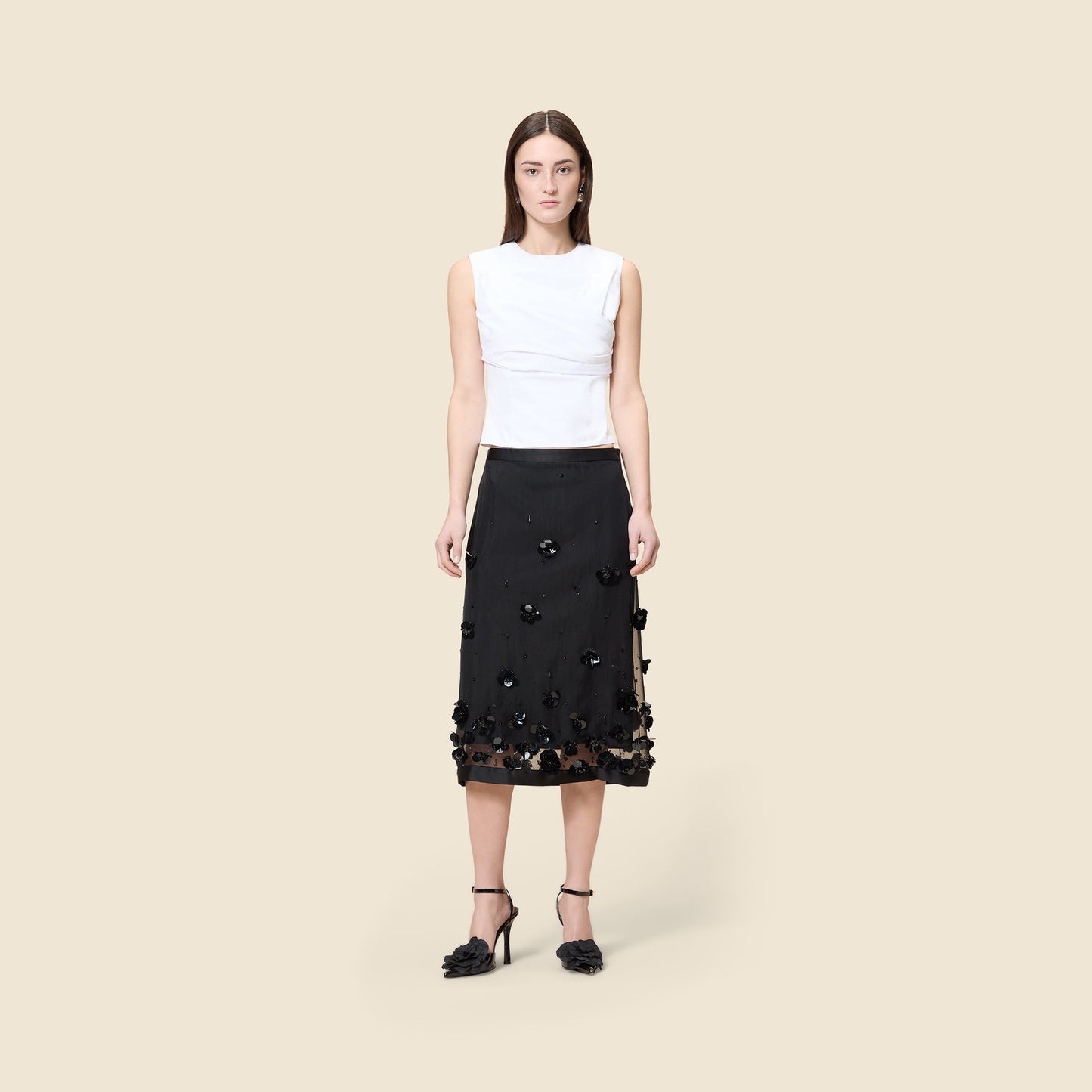 PLEATED POPLIN BLOUSE