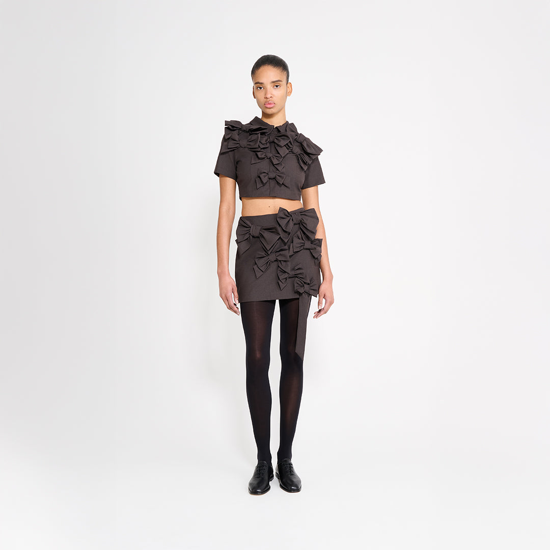 BOW BOUQUET WOOL TOP