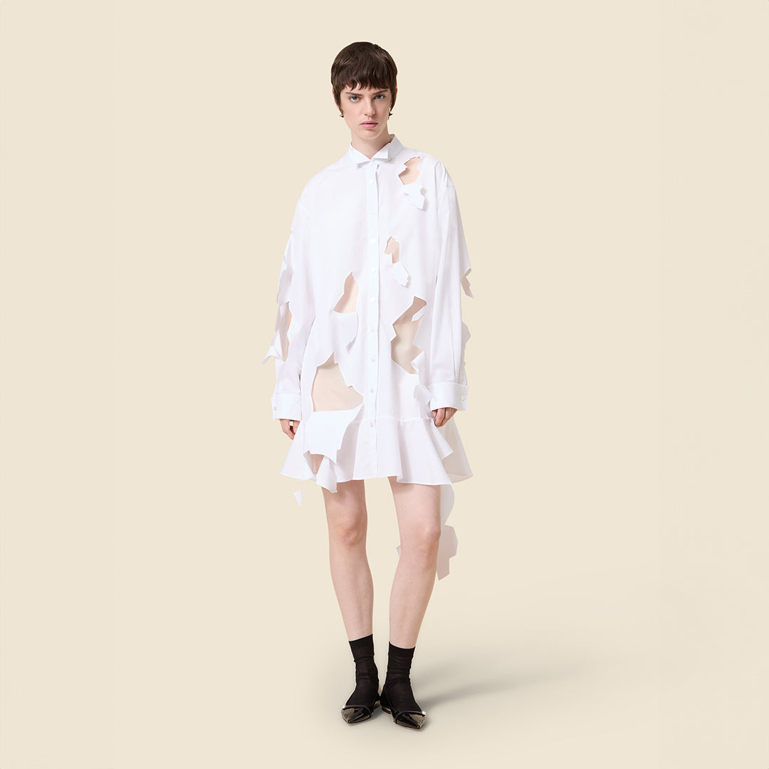 CUT OUT POPLIN SHIRT
