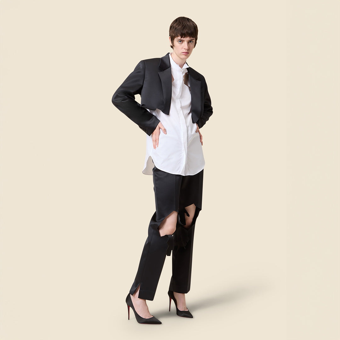 CROPPED SATIN BLAZER