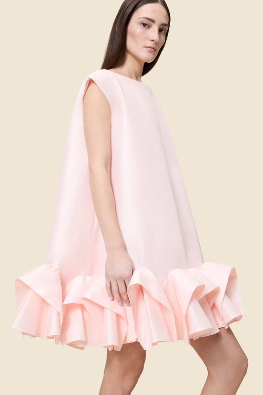 TUCK UP TAFFETA MINI DRESS