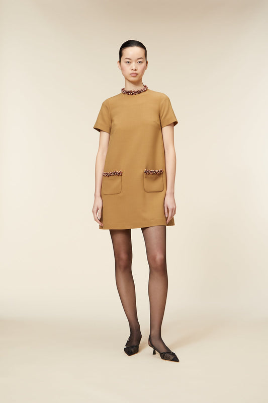 PEARL CREPE MINI DRESS