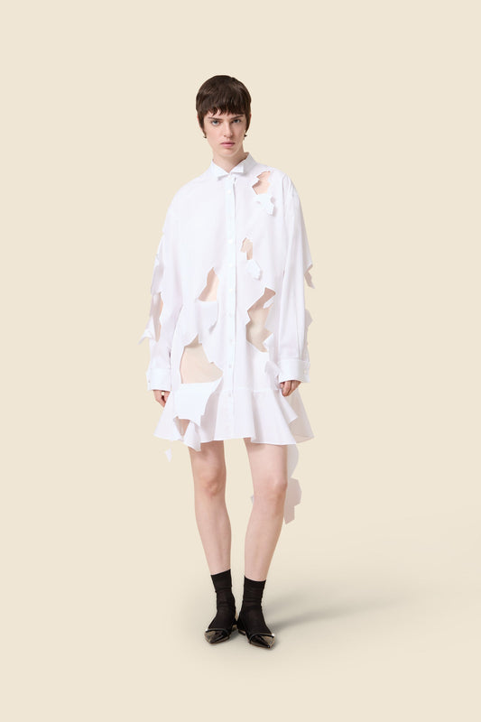 CUT OUT POPLIN SHIRT