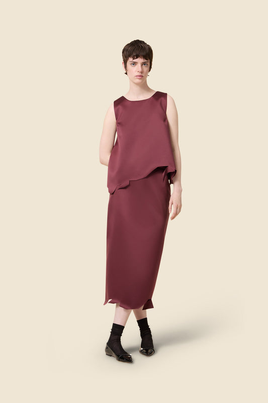 HEM CUT SATIN SINGLET