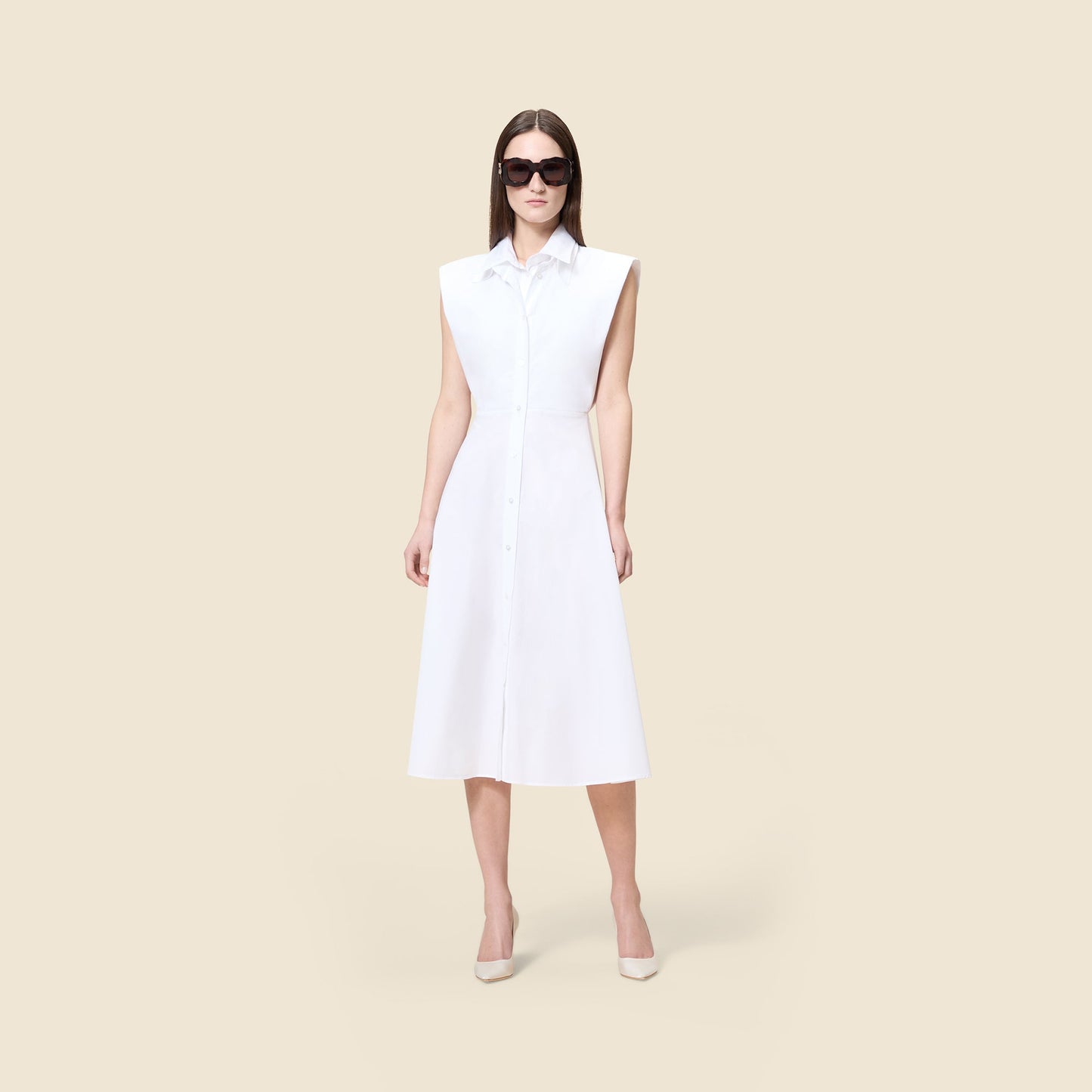 MULTI-LAYERED POPLIN SHIRT DRESS